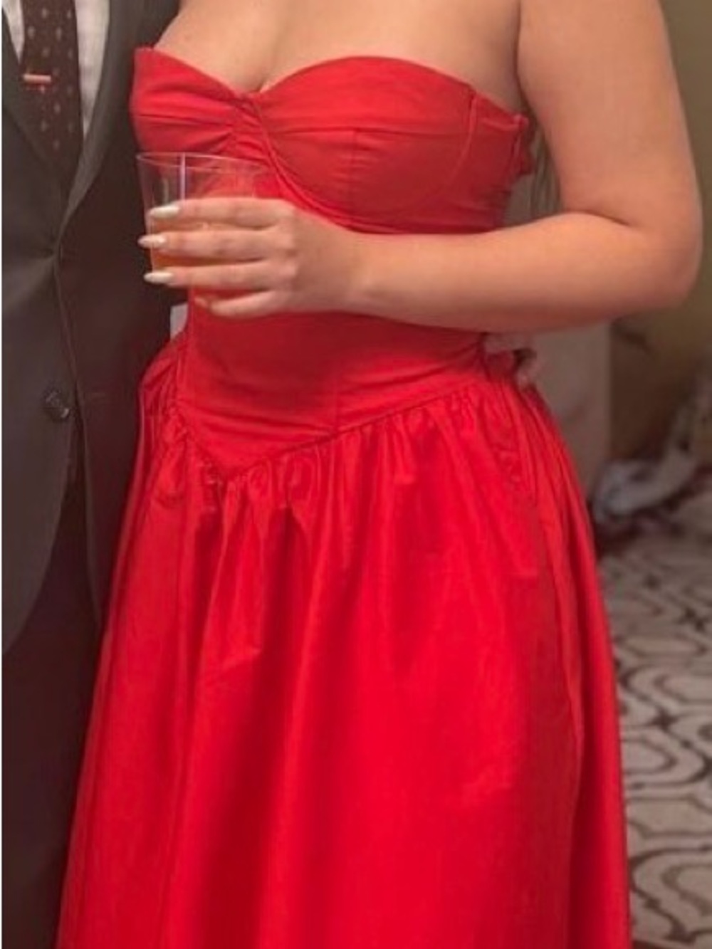 Women's Red Strapless Dress